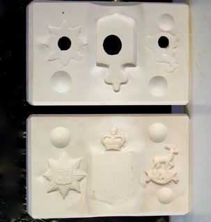 simple two part block for core casting "Medals".