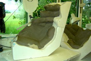 Two seperate sides of "hands" Basin mould