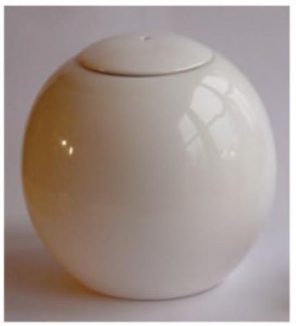 Slip cast medium sphere pot glazed